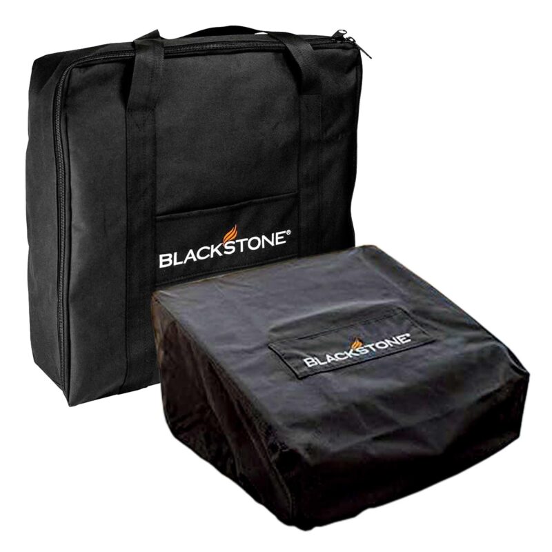 Blackstone 17 inch Griddle Cover and Carry Bag Water Resistant 600D Polyester Heavy Duty Flat top 17" Gas Grill Cover Accessory Exclusively Fits Blackstone Cooking Station Without Hood Set