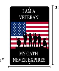 USA Flag Veteran Oath Metal Tin Sign Wall Decor Man Cave Bar Military 9 714nfLW EkL