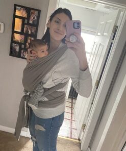 Boba Baby Wrap Carrier Newborn to Toddler - Stretchy Baby Wraps Carrier - Baby Sling - Hands-Free Baby Carrier Wrap - Baby Carrier Sling -Baby Carrier Newborn to Toddler 7-35 lbs (Grey) Grey 40 714ni3iV7gL