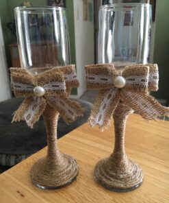 LEOBRO 24PCS Burlap Flowers, 8 Styles Natural Handmade Rustic Rose Flower Bowknot with Faux Pearls for DIY Craft Bouquets Home Wedding Christmas Party Decoration 33 714ocKTkL8L