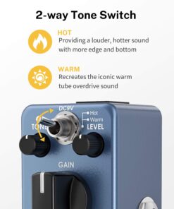 Donner Overdrive Guitar Pedal, Blues Drive Vintage Overdrive Effect Warm/Hot Modes True Bypass Blue Overdrive 25 714p955KfSL