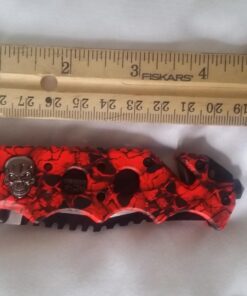 Tac Force Assisted Opening Rescue Glass Breaker Bright Red Skull Design Hunting Camping Tatical Pocket Knife 38 714pPyC1GkL