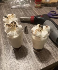 DLux 50 x 3 oz Mini Dessert Cups with Spoons, Shooter - Clear Plastic Parfait Appetizer Cup - Small Reusable Shot Glass for Tasting Party Shooters Desserts Appetizers - With Recipe Ebook 50 cups + 50 spoons 32 714qEaqdR L