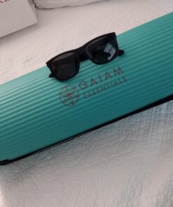 Gaiam Essentials Thick Yoga Mat Fitness & Exercise Mat with Easy-Cinch Yoga Mat Carrier Strap, 72"L x 24"W x 2/5 Inch Thick Teal 41 714qG oyaTL