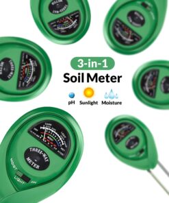 Soil pH Meter, 3-in-1 Soil Test Kit For Moisture, Light & pH, A Must Have For Home And Garden, Lawn, Farm, Plants, Herbs & Gardening Tools, Indoor/Outdoors Plant Care Soil Tester (No Battery Needed) 11 714qHvQma2L