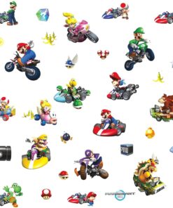 Roommates 771Scs Nintendo Mario Kart Peel And Stick Wall Decals, 34 Count 6 714qhvlff5S
