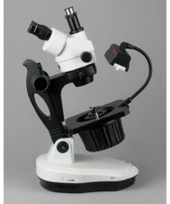 AmScope GM400TZ-10M Digital Trinocular Gemology Stereo Zoom Microscope, WH10x Eyepieces, 3.5X-90X Magnification, 0.7X-4.5X Zoom Objective, Halogen and Fluorescent Lighting, Inclined Pillar Stand, 110V-120V, Includes 0.5X and 2.0X Barlow Lenses, 10MP Ca... 9 714rAJv3crL