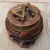 MAH Brass Magnetic Sundial Compass for Birthday, Grandfather, Baptism, Father's Day, Partner, Best Man, Anniversary, Farewell, Graduation, Christmas, Home Décor Vintage Style Sundial with Gift Box. 2.5 Inch Brass Round Sundial (Leather Case) 15 714rNbNbAL