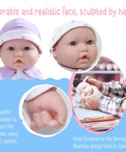 JC Toys - La Baby | Caucasian 16-inch Medium Soft Body Baby Doll | Washable | Removable Purple Outfit w/Hat and Pacifier | for Children 12 Months + Purple Caucasian 19 714rkFx0KhL