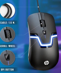 HP Wired RGB Gaming Mouse High Performance Mouse with Optical Sensor, 3 Buttons, 7 Color LED for Computer Notebook Laptop Office PC Home 100 22 714sUAM5p4L