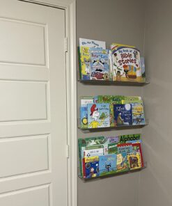 NIUBEE 2 -Packs Kids Acrylic Floating Bookshelf 36 Inch, Clear Bathroom Wall Floating Shelves, Invisible Wall Bookshelves Ledge Book Shelf, 50% Thicker with Free Screwdriver 36inches 34 714srTvOhzL