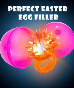 Fun Central 24 Pack - LED Light Up Jelly Rings | in Bulk | Assorted Colors | Flashing Rings Party, Easter Egg Hunts Raves EDM Concerts Sensory Toys for Kids 18 714tUnO6PdL