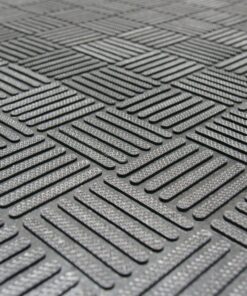 Rubber-Cal 03-235-CH"DuraScraper Checkered" Commercial Rubber Entrance Mat, 3/8" Thick x 3' x 5', Black 1-(Pack) 14 714v1dct5wL