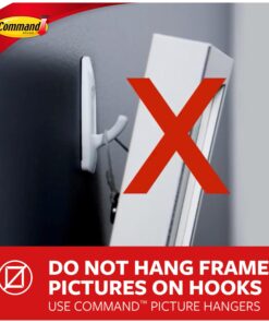 Command Medium Wall Hooks, Damage Free Hanging Wall Hooks with Adhesive Strips, No Tools Wall Hooks for Hanging Christmas Decorations, 7 Clear Wall Hooks and 12 Command Strips 29 714v4l5GJUL