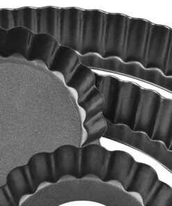 TORASO 9 Inch and 4 Inch Tart Pan with Removable Bottom, 2 PCS 9 Inch Quiche Pan and 4 PCS 4 Inch Pie Pan, Non-Stick Baking Pan (Set of 6) 2pcs 9" + 4pcs 4" 13 714vFeVscRL