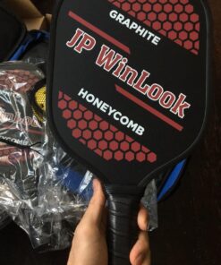 JP WinLook Premium Pickleball Paddles Set – Graphite Carbon Fiber/Fiberglass Rackets for Women & Men and Pickleball Balls for Indoor or Outdoor Play. Pickleball Set - Racquets, Pickleballs & Carry Bag USAPA Graphite Red / Red-2 Player Set 40 714vdybpeYL 1