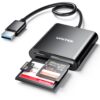 USB Card Reader, Unitek 3-Slot USB 3.0 Compact Card Reader, Read 3 Cards Simultaneously, Aluminum SD Micro SD CF Card Adapter Supports Flash Memory Card, Black 26 714vxyOczvL