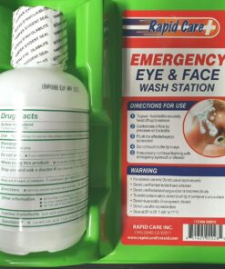 Rapid Care First Aid 8000 Eye Wash Station, FDA Compliant, Wall Mountable, 2 x 16 oz Sterile Isotonic Eye Wash Bottles, 17" x 10 3/8" x 3 1/2" Eye Wash Station: 2 x 16oz Eye Wash 11 714w zDZt L