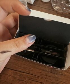 2 in 1 Black and Brown Gel Eyeliner Set Water Proof Smudge Proof, Last for All Day Long, Work Great with Eyebrow, 2 Pieces Eye Makeup Brushes Included 45 714wW538hpL