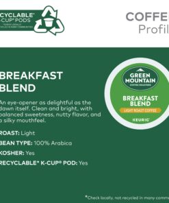 Green Mountain Coffee Roasters Breakfast Blend, Single-Serve Keurig K-Cup Pods, Light Roast Coffee, 24 Count 14 714wXXtUT3L