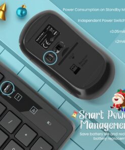 Wireless Keyboard and Mouse Combo, Lovaky 2.4G Full-Sized Ergonomic Keyboard Mouse, 3 DPI Adjustable Cordless USB Keyboard and Mouse, Quiet Click for Computer/Laptop/Windows/Mac (1 Pack, Black) 1 Pack 22 714wbwecy3L