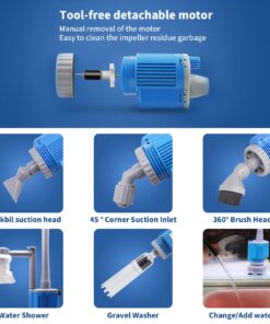 UPETTOOLS Aquarium Gravel Cleaner - Electric Automatic Removable Vacuum Water Changer Sand Algae Cleaner Filter Changer 110V/28W 22 714wjiLNZsL