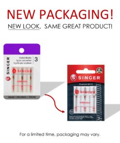 SINGER 2151 Universal Regular Point Overlock Machine Needles for Woven Fabric, Size 80/12, 3-Count 3.0 11 714xBLlI86L