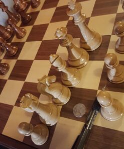 Abigail Chess Inlaid Wood Folding Board Game with Pieces, Extra Large 21 Inch Set 21 715 4jSOpaL