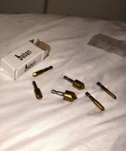 Baban Countersink Drill Bit,Countersink Drill Bit Set 6 Pcs 1/4'' Hex Shank HSS 5 Flute Countersink 90 Degree Center Punch Tool Sets for Wood Quick Change Bit 6mm-19mm 43 715 8zmNc8L