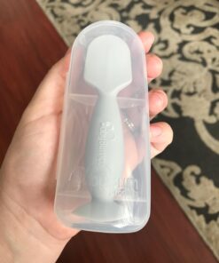 Bumco 2-PACK Diaper Cream Spatula - FULL-SIZE + MINI Baby Bum Brush with TRAVEL CASE - Diaper Cream Applicator for Baby - Baby Necessities - Suitable for Aquaphor, Desitin - Gray Full + Mini Bundle Gray + Gray 23 715 GynpLbL