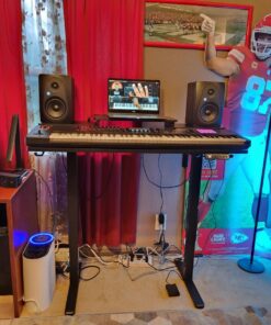 ErGear Electric Standing Desk with Double Drawers, 48x24 Inches Adjustable Height Sit Stand Up Desk, Home Office Desk Computer Workstation with Storage Shelf, Black 48x24 Inch 35 715 NALRRL