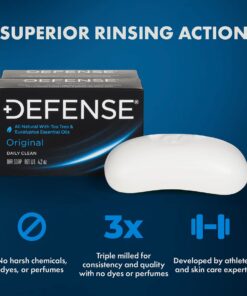 Defense Soap 2pk All Natural Tea Tree Bar Soap for Men | Made by Wrestlers with Tea Tree Oil & Eucalyptus Oil to Promote Healthy Skin Classic 4.2 Ounce (Pack of 2) 21 715 S25 NBL
