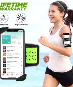 Sinkry Cell Phone Armband, Phone Holder for Running, Sports Arm Bands for iPhone 11 Pro Max/X XR XS Max/ 8 Plus/7 Plus/6S Plus/6 Plus and Other 4~6.5 Inch Phones (Green) Green 14 7151aGaE zL