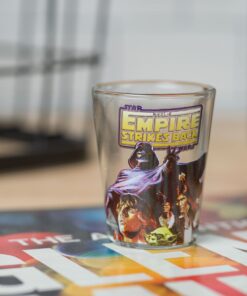 Silver Buffalo Star Wars Original Trilogy: A New Hope, Empire Strikes Back, Return of the Jedi - 4 Pack Mini Glasses Featuring Yoda, Luke, Darth Vader, Han Solo, Chewbacca, Princess Leia, Ewok, 1.5oz 1.5oz Original Trilogy 25 7151dEFJUnS