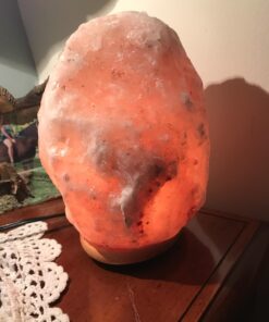 Himalayan Glow HS-1003 Himalayan Hand Carved Crystal Salt Lamp with Wooden Base, 6-7 LBS, Pink 65 7151wAnaIiL