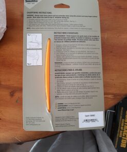 Smith’s 50582 Axe & Machete Sharpener - Axe, Machete, Hatchet, & Mower Tools - Large Handle w/ Finger Guard - Handheld Manual - Replaceable Carbide Blades - Wire-Bristled Cleaning Brush - Durable Axe and Machete Sharpener 32 7153GAypyLL 2