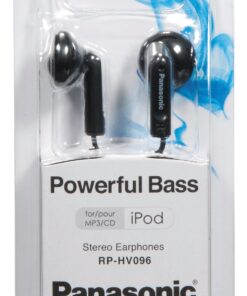 Alternative view of PANASONIC Stereo Earbud Headphones with Comfortable, Clear, and Powerful Sound. Includes 3.9 ft Cord with Miniplug 3.5mm Headphone Jack - RP-HV096-K – In Ear Earbuds (Black)