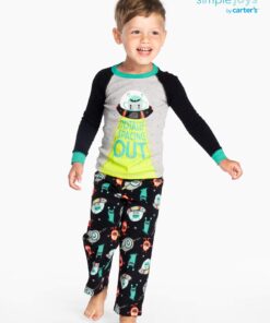 Alternative view of Simple Joys by Carter's Boys and Toddlers' 4-Piece Pajama Set (Cotton Top & Fleece Bottom) 5 Cars/Space
