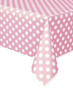 Unique Industries Dotted Rectangular Plastic Table Cover, 54" x 108", Light Pink 16 7156Y8ZPqgL