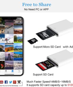 Apple MFi Certified Lightning to SD Card Camera Reader for iPhone iPad, Veetone Memory Card Reader Trail Camera Viewer SD Card Adapter for iPhone 12/11/XS/XR/X/8/7/iPad, Plug and Play One Slot 26 7157Wvye NL