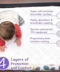 Pack N Play Mattress Protector Pad - Waterproof & Noiseless, Ultra-Soft Breathable Mattress Cover for Pack and Plays, Playards and Mini Cribs, Highly Absorbent Fitted and Dryer Safe Pack N Play 39”x27” (Pack of 1) 28 7158am5CqHL