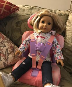 Casdon Baby Huggles Toys - Pink Booster Seat - Car Seat For Dolls with Adjustable Headrest & Buckles - Fits Dolls Sizes Up to 14" - Suitable for Preschool Toys - Playset for Children Aged 3+ 43 7159tA4BBL