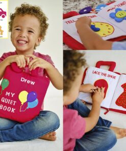 Pockets of Learning Personalized My Quiet Book - Montessori Basic Life Skills Activity Toys | Interactive Preschool Activity Busy Book for Toddlers & Children, Soft Fabric Original Quiet Travel Book 20 7159tOOD iL