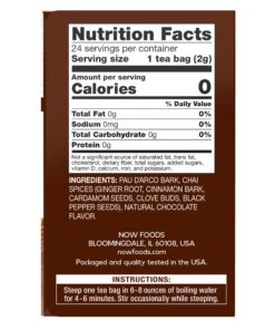 NOW Foods, Pau D'Arco Tea, A Traditional Herbal Experience, Overall Wellness, Premium Unbleached Tea Bags with No-Staples Design, 24-Count 24 Count (Pack of 1) 7 715B6zOKysL