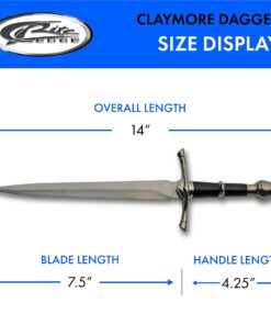 SZCO Supplies 211351 Claymore Dagger, Silver/Black 11 715B7HNtSyS