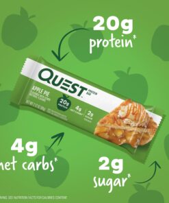 Alternative view of Quest Nutrition Apple Pie Protein Bar, 20g Protein, 4g Net Carbs, 2g Sugar, Gluten Free, Keto Friendly, 12 Count