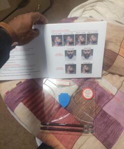 Aberlite ClearShaper - Beard Shaper Kit w/Barber Pencils - Premium Shaping Tool - 100% Clear | Many Styles - The Ultimate Beard/Hair Lineup (US Patent) - Beard Stencil Guide Template Outliner Blue 28 715BZEVTAaL