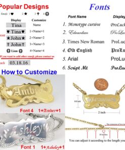 ProLuckis Handmade Personalized Name Jewelry Necklace 18k Gold Plated-Custom Made Any Name 17 715Bsw1kEDL