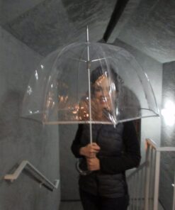 Totes Signature Clear Bubble, Rain & Windproof Umbrella - Perfect for Weddings, Travel and Outdoor Events - Curved Handle with Deluxe Finish, in Transparent or Colorful Design Options 39 715BwJK6DDL