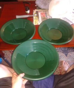 SE 14 Inch Gold Panning Pan - Dual Riffles for Easier Mining and Prospecting, Green 14" 31 715C6pZQxbL